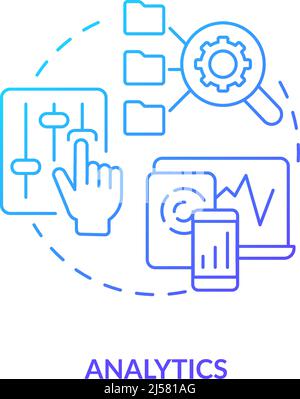 Analytics blue gradient concept icon Stock Vector