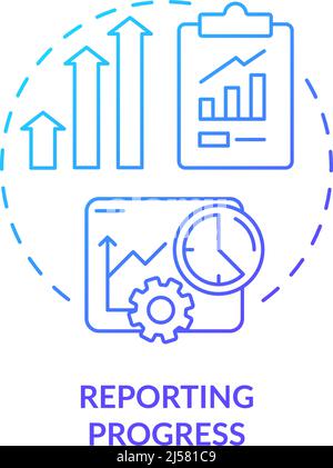 Reporting progress blue gradient concept icon Stock Vector