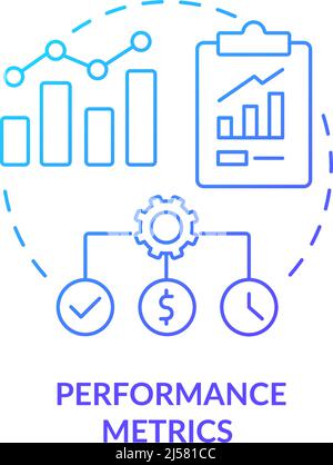 Performance metrics blue gradient concept icon Stock Vector