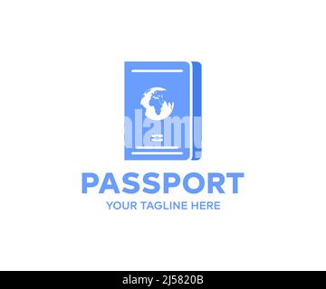 Passport, id pass logo design. Passport document template vector design and illustration. Stock Vector