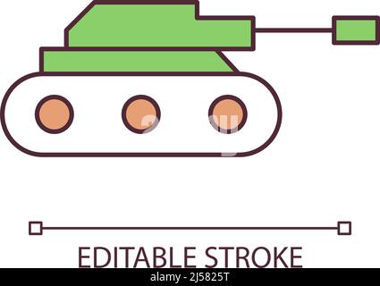 Armored tank war machine RGB color icon Stock Vector