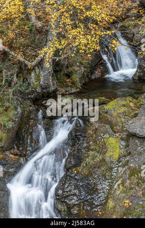 Waterfalls, Varrados valley, Pyrenees, Spain Stock Photo