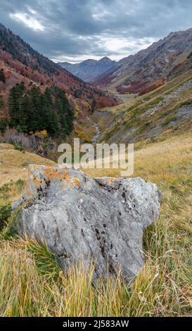 Varrados valley in autumn, Pyrenees, Spain Stock Photo