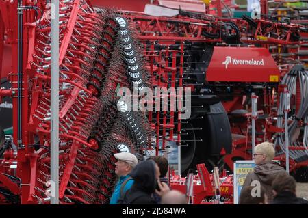 Leipzig, Germany. 21st Apr, 2022. Soil cultivation equipment will be on display at the outdoor exhibition area of Agra 2022. The trade show Agra 2022 takes place from 21.04. to 24.04.2022. Credit: Sebastian Willnow/dpa/Alamy Live News Stock Photo