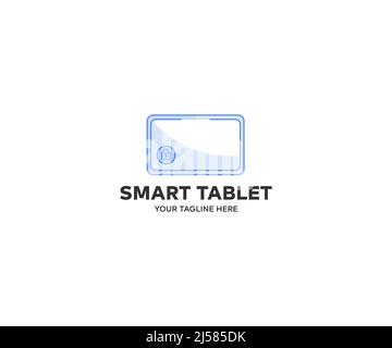 Smart tablet logo design. Screen tap. E-commerce vector design and illustration. Stock Vector
