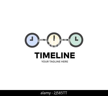 Timeline and schedule isolated logo design. Infographic vector design and illustration. Stock Vector