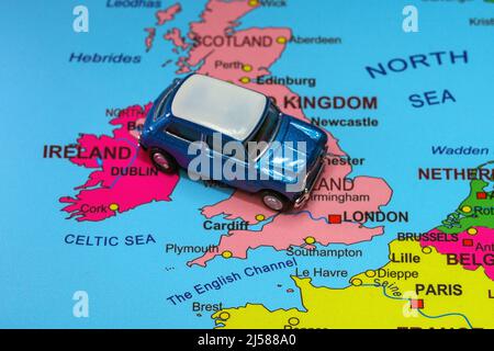 toy car on the UK map Stock Photo - Alamy