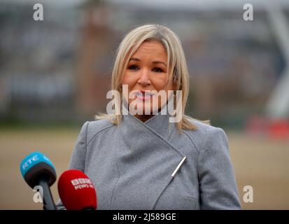 Michelle O'Neill is an Irish politician who served as deputy First Minister of Northern Ireland from 2020 to 2022. She has served as Vice President of Sinn Féin since 2018 and has been a Member of the Legislative Assembly (MLA) for Mid Ulster since 2007. ©George Sweeney / Alamy Stock Photo Stock Photo
