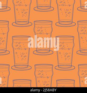 Vector bar cocktail and drink seamless pattern.  Stock Vector