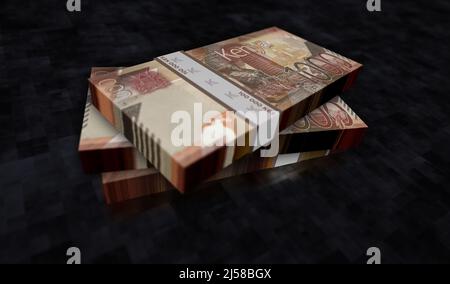 Kenyan Shilling money pack 3d illustration. KES banknote bundle stacks. Concept of finance, cash, economy crisis, business success, recession, bank, t Stock Photo