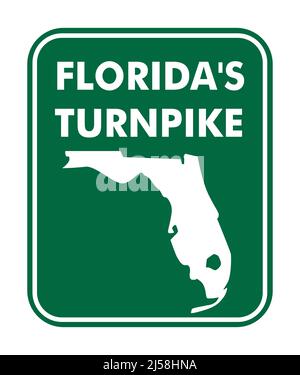 Florida's turnpike road sign illustration Stock Photo