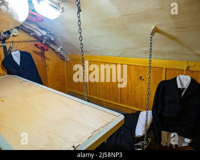 San Diego, AUG 2 2014 - Interior view of the Soviet submarine B-39 of Maritime Museum Stock Photo