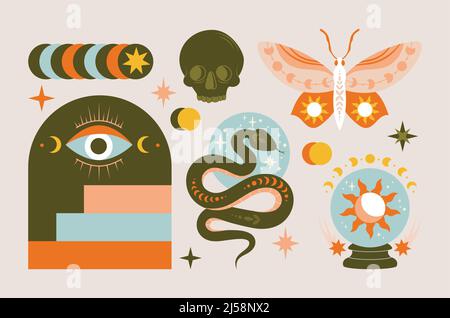 Abstract esoteric set Stock Vector