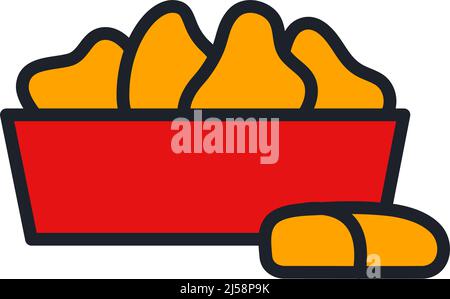 Nugget Fried Chicken Cartoon. Food Meal, Fast Fried, Crispy Meat,  Restaurant Dinner, Snack Leg, Tasty Nugget Fried Chicken Vector  Illustration Royalty Free SVG, Cliparts, Vectors, and Stock Illustration.  Image 194824141.