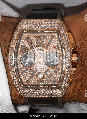 Undated handout photo issued by Metropolitan Police of £70,000 custom-made Franck Muller timepiece stolen from Amir Khan. The former boxing world champion said he and his wife Faryal were robbed at gunpoint by two men in Leyton, east London on Monday. Issue date: Thursday April 21, 2022. Stock Photo