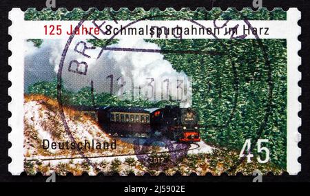 GERMANY - CIRCA 2012: a stamp printed in the Germany shows Harz Narrow-gauge Railways, circa 2012 Stock Photo