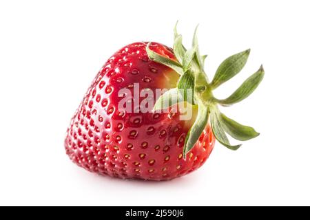 Fresh strawberry on an isolated white background. Stock Photo