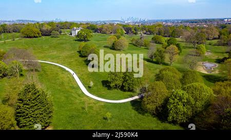 Aerial view of Millwall Football Clubs training ground, and the East side  of Beckenham Place Park on the Boundary between Lewisham and Bromley Stock  Photo - Alamy