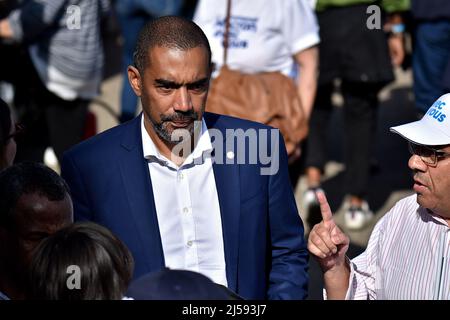 French deputy Saïd Ahamada seen during Emmanuel Macron's meeting. French President Emmanuel Macron candidate for the presidential election of the 'La Republique En Marche' (LREM) had a public meeting in Marseille. The second round of the French presidential election is due to take place on April 24. Stock Photo