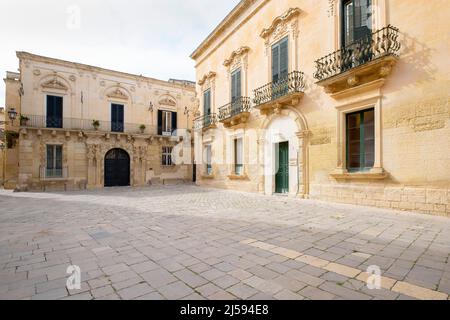 Marrese Palace is one of the most striking baroque-style buildings in Lecce. Located in piazzetta Ignazio Falconieri, the building has an a incredibly Stock Photo