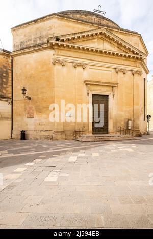 The church of Santa Maria della Porta is a church in the historic center of Lecce, located in via Giuseppe Palmieri, near Porta Napoli, by architect a Stock Photo