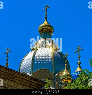 Church of St. Great Martyr and Healer Panteleimon in Essentuki,Northern Caucasus. Stock Photo