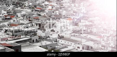 Lindos, the white city on the island of Rhodes in Greece. Stock Photo