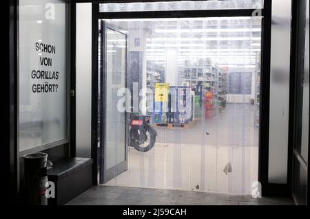 Germany, Hamburg, depot of food supplier and home delivery company Gorillas, which is ordered online and supplied by bicycle courier service to the customers at home Stock Photo