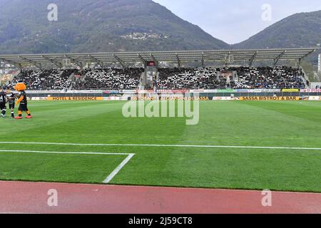 Lugano, Suiza. 06th Feb, 2022. Lugano, Suiza, 06.02.22 Vista interna del  grandstand Monte Bre antes del partido de la Super League entre el FC Lugano  y el FC Luzern en el estadio