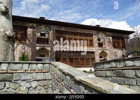 Palace of Shaki Khans, (Şəki xanlarının sarayı) Khanspalast von Şəki, Shaki, Şəki, Azerbaijan, Azərbaycan, Asia, UNESCO World Heritage Site Stock Photo