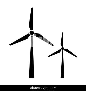 Windmill icons. Air energy concept. Vector illustration isolated on white background Stock Vector