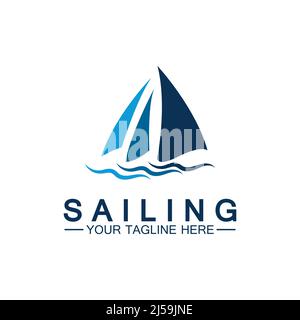 Sailing boat logo Template vector Stock Vector