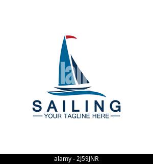 Sailing boat logo Template vector Stock Vector
