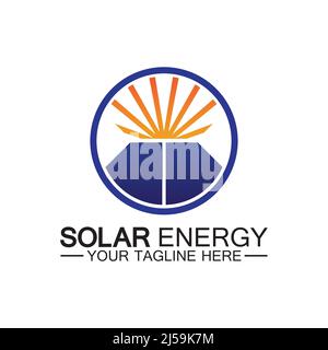 Solar Energy Logo Design Vector Template Stock Vector