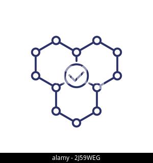 polymer line icon with a molecule Stock Vector