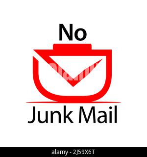 No junk mail icon vector. Flat design. Vector Illustration on white background. Stock Vector