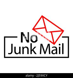 No junk mail icon vector. Flat design. Vector Illustration on white background. Stock Vector