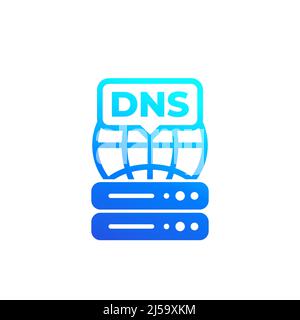 DNS system icon on white, Domain Name System Stock Vector