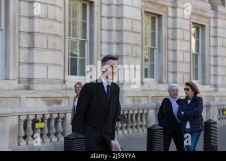 London uk 19th April Jacob Rees-Mogg, leaves cabinet office, Stock Photo