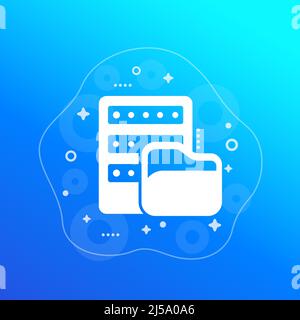 folder and server vector illustration Stock Vector