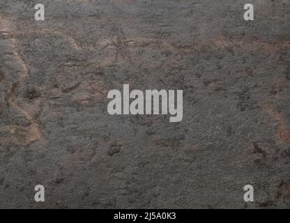 Corroded flat metal surface with gray and copper tones. Stock Photo