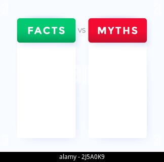 facts vs myths vector banner design Stock Vector