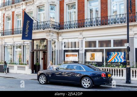 Sotheby's coffe bar in St. George Street in the Mayfair area of London, UK Stock Photo