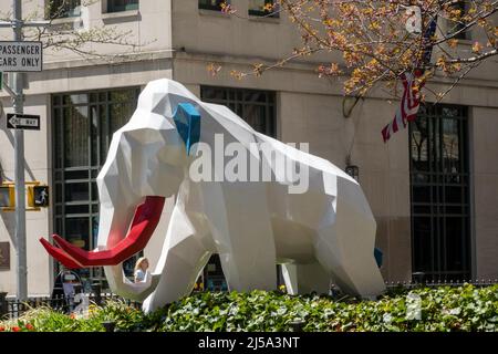 Idriss B installation of whimsical animal creatures are on display in Murray Hill through February 2023, New York City, USA