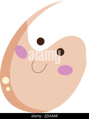 Isolated colored boiled egg Cute design Vector Stock Vector