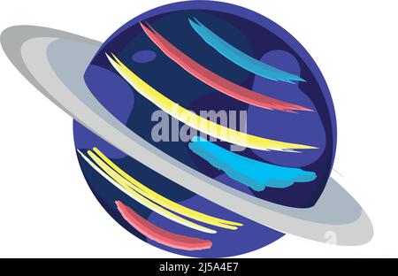 Isolated colored planet icon with rings Cute design Vector Stock Vector ...
