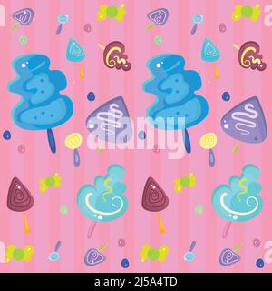 Colored pattern background with popsicles and ice creams Vector Stock Vector