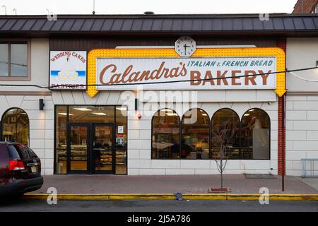 Calandra's Bakery, 204 1st Ave, Newark storefront photo of an Italian bakery in the Upper Roseville neighborhood. New Jersey Stock Photo
