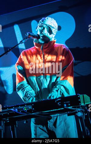 Milan Italy. 21 April 2022. The french singer-songwriter and composer Francois Przybylski known on stage as AWIR LEON perform at Alcatraz opening the show of Woodkid. Stock Photo