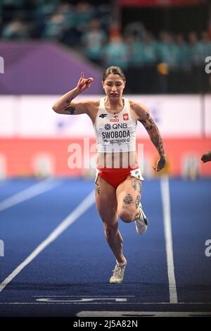 Ewa Swoboda participating in the Belgrade 2022 World Indoor